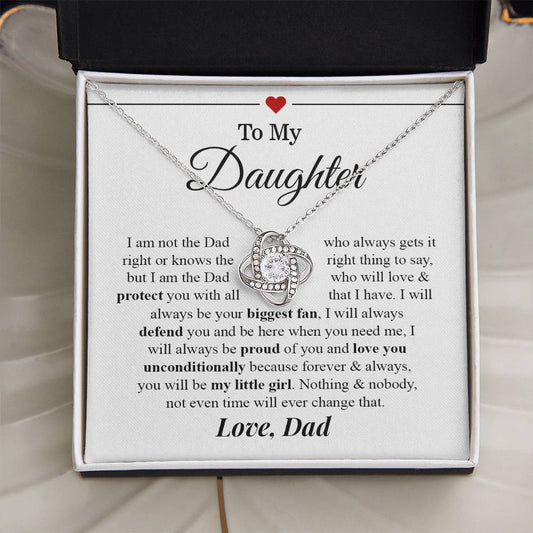 To My Daughter | I Love You - Love Knot Necklace